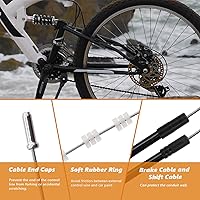 Vista 4 de Kit de cable universal para bicicleta Mannk - Carcasa de cable de cambio y freno con tapas de extremo y juntas tóricas para reparación de bicicleta