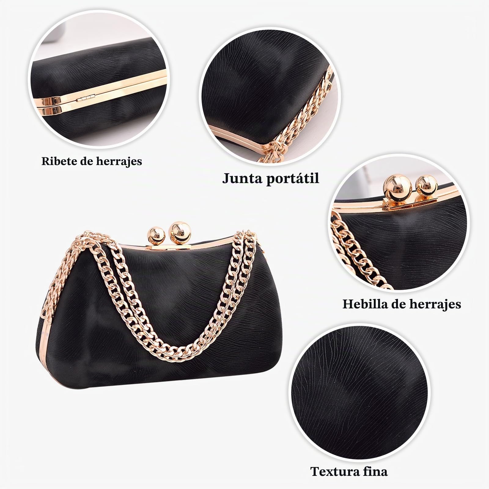 Bolso de Noche para Mujer Clutch de Mármol Bolso de Boda Bolsa de Noche Moda Cartera de Mano Elegante Bolso de Hombro Bolsos Bandolera para Fiesta de Graduación Banquete Boda Plata