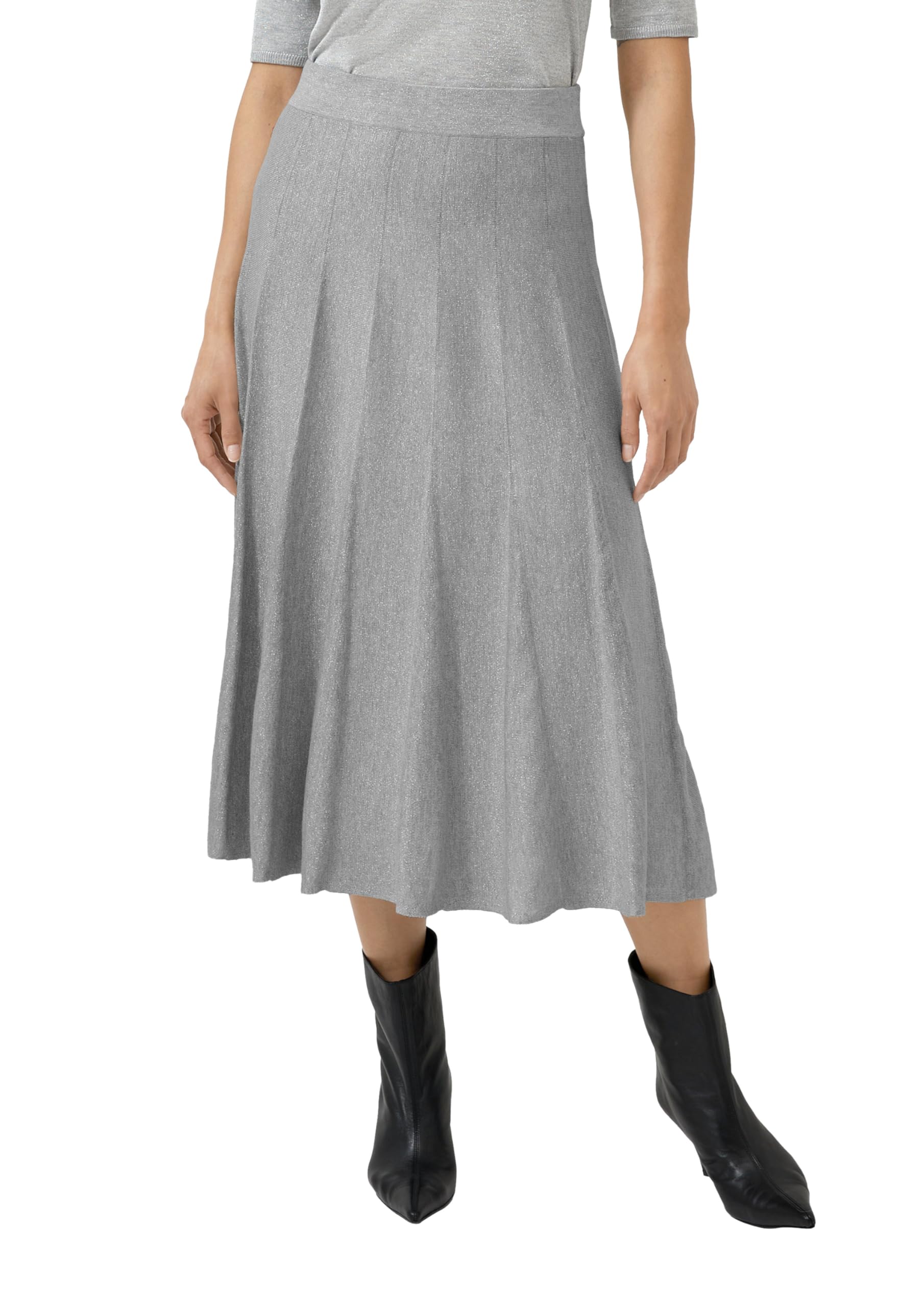 s.Oliver Feinstrickrock in Midi-Länge mit Elastikbund und Glitzergarn