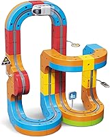 Wdebay Klick Rail Electric Train Set: 3D Magic Flexible Race Track 48pcs Anti-Gravity STEM Toy for Kids 3-8
