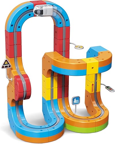 Click Rail - Juego de tren eléctrico 3D mágico y flexible para niños de 3, 4, 5, 6, 7, 8 años, 56 piezas de pista de carreras con antigravedad,