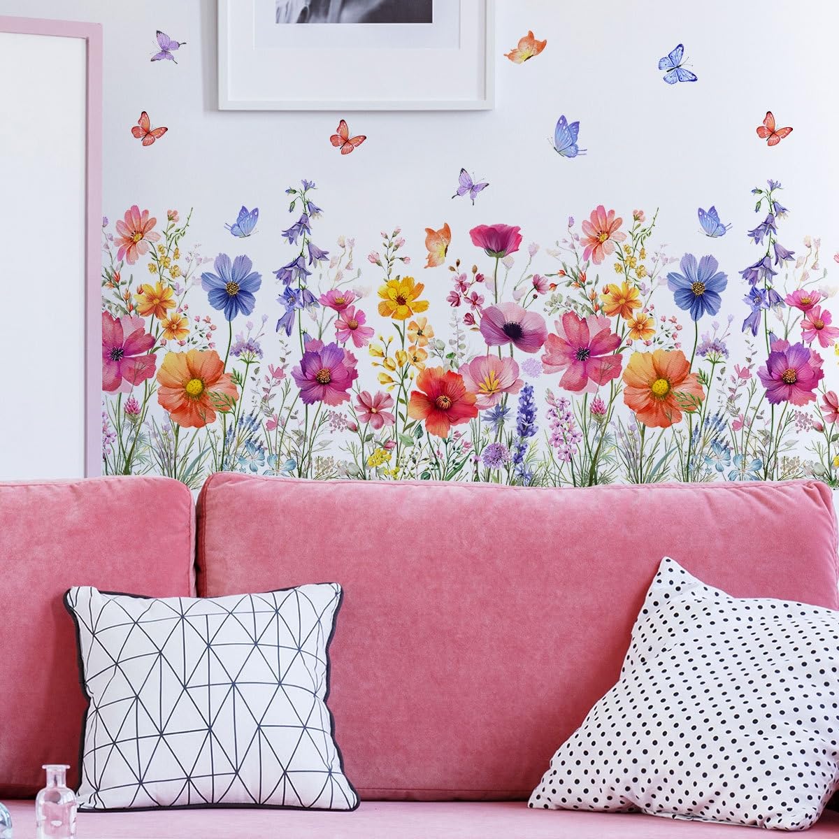 Sticker mural floral aquarelle repositionnable pour transformer facilement la chambre d'enfant