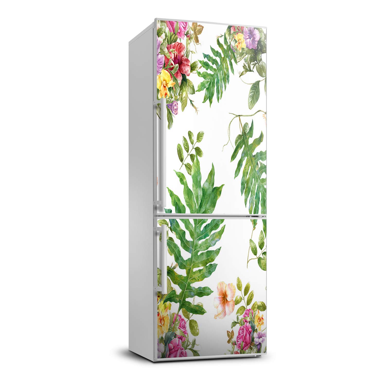Pegatinas de flores tropicales para nevera que transforman la decoración de la cocina