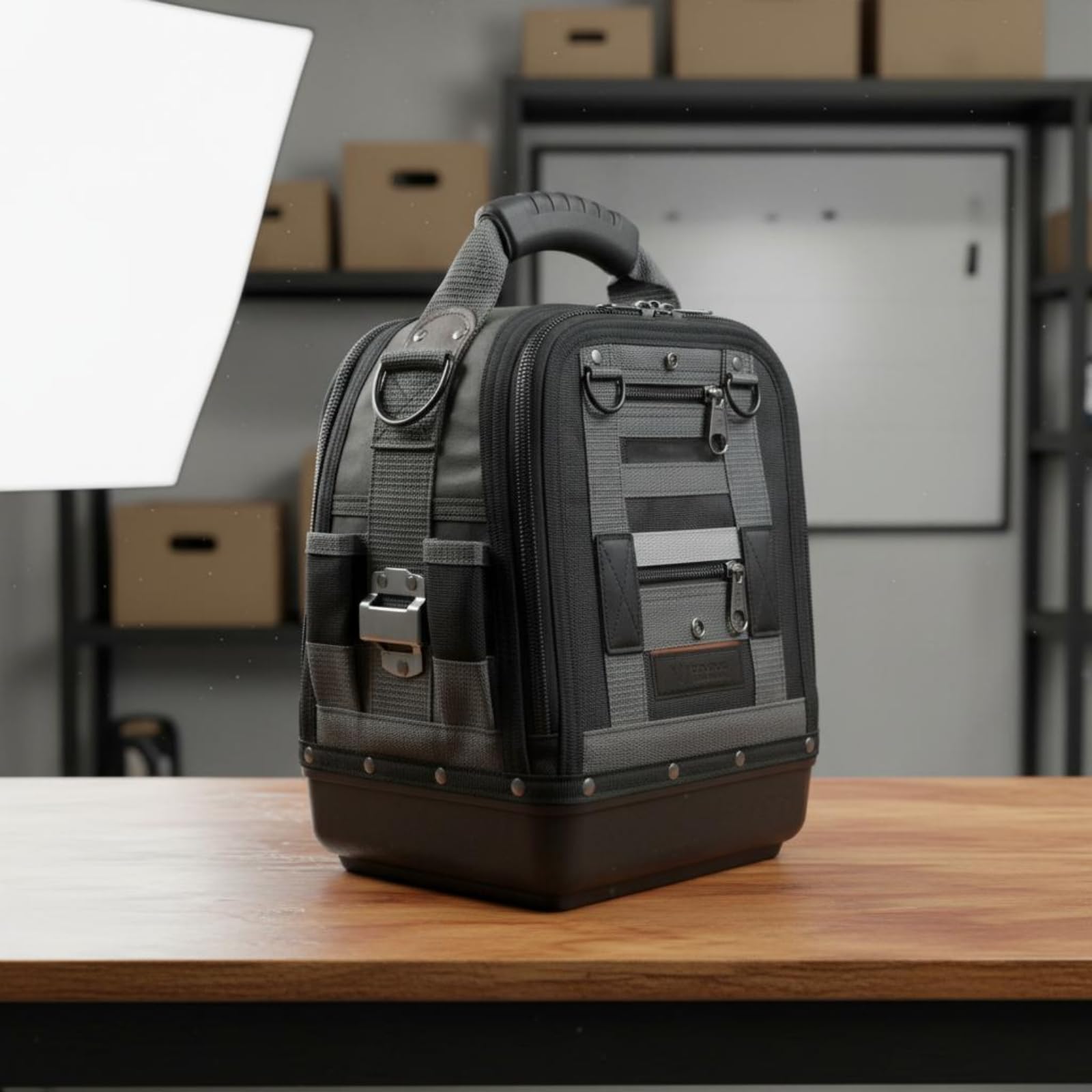 Perfeclan Multipurpose Bolsa de Herramientas con Cremalleras en Varios Lados Estructura Estable y Fácil Transporte Adecuado para Actividades en Taller Campo Garage