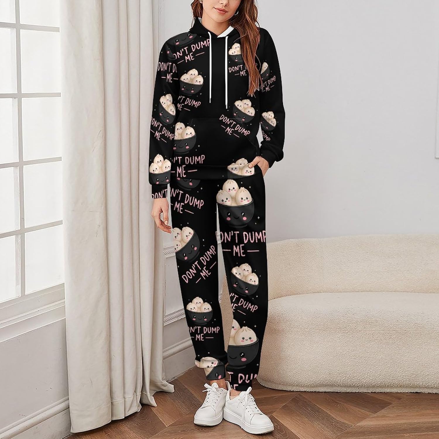 Don't Dump Me Dumpling Mens Hoodies for Women Sweatsuit Sweatshirt And Sweatpant Tracksuit Jogging Suits