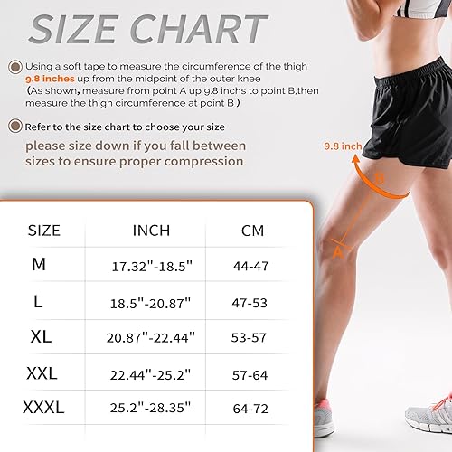 Miniatura 2 de Manga de compresión para isquiotibiales (par) - Manga de compresión de cobre para mujeres y hombres, soportes para muslos para soportes cuádruples,