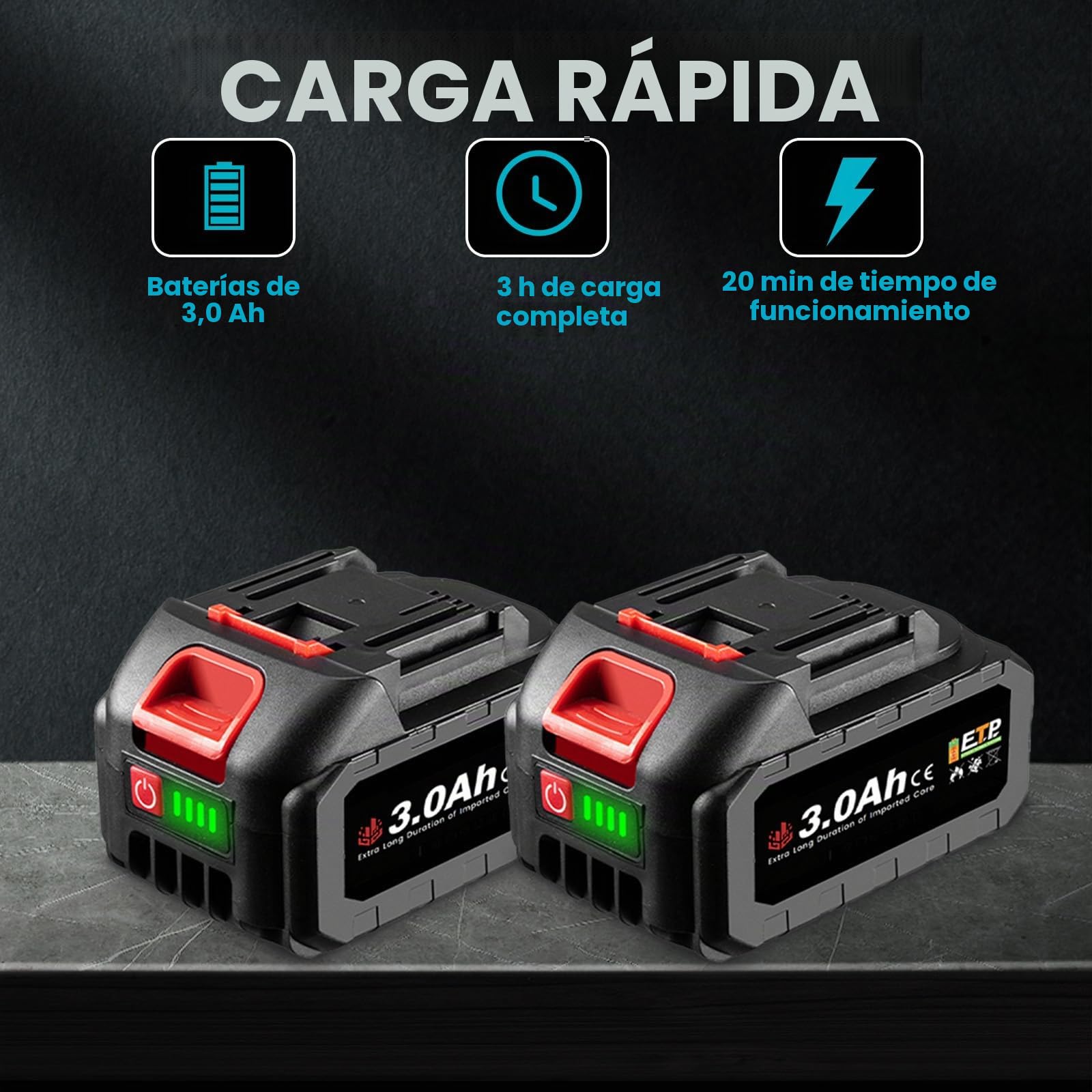 ONEVAN Soplador de Hojas Inalámbrico 252 km/h Cabezal Giratorio 270° | 20000U/min Turbo, 3 Velocidades regulables, 3.0Ah Capacidad, 2 Baterías, 1.2kg Ligero, 3 Boquillas kit, Nieve, Hojas, Polvo