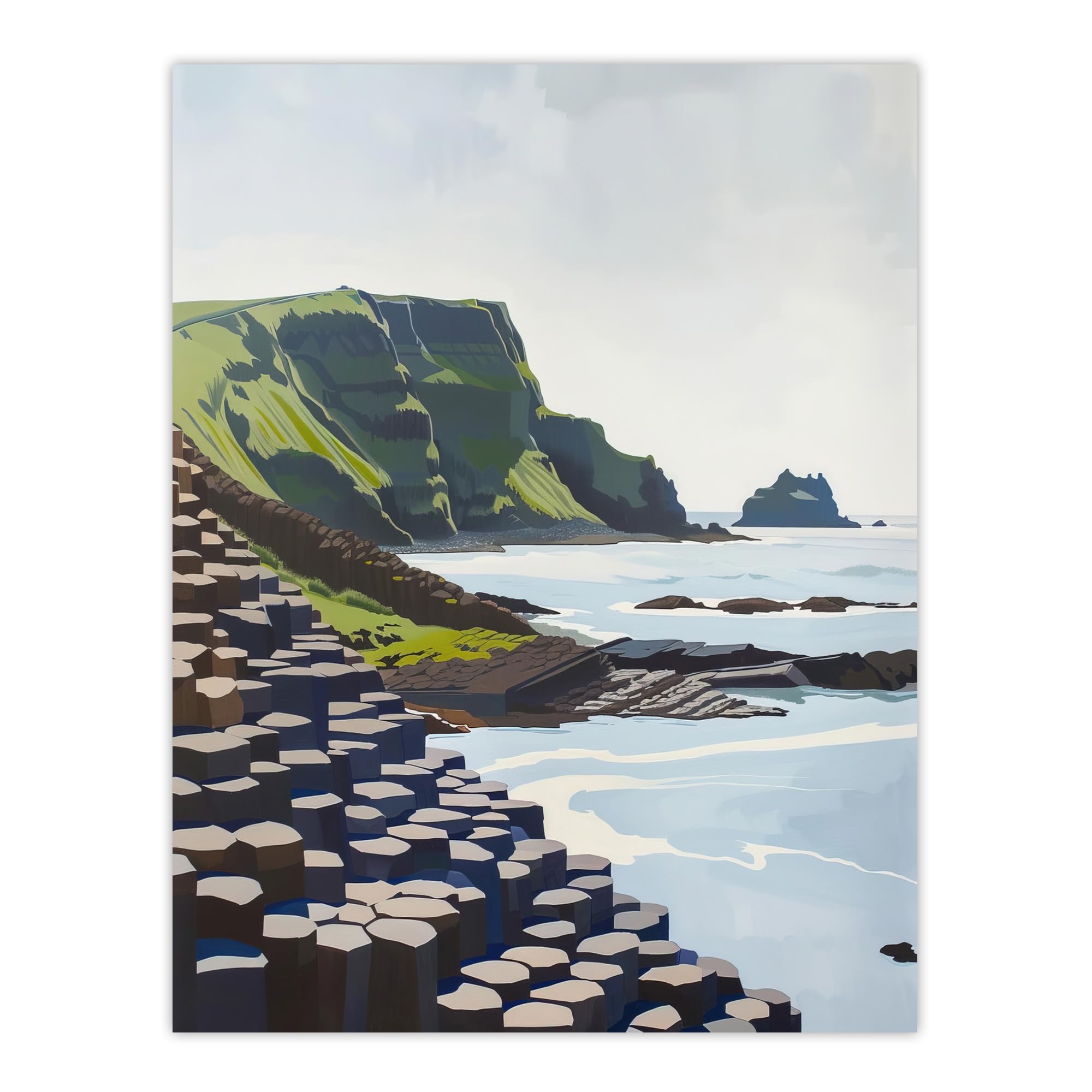 Artery8 Giants Causeway Seaside Columns Coastal Ireland Living Room Extra Large XL Wall Art Poster Print