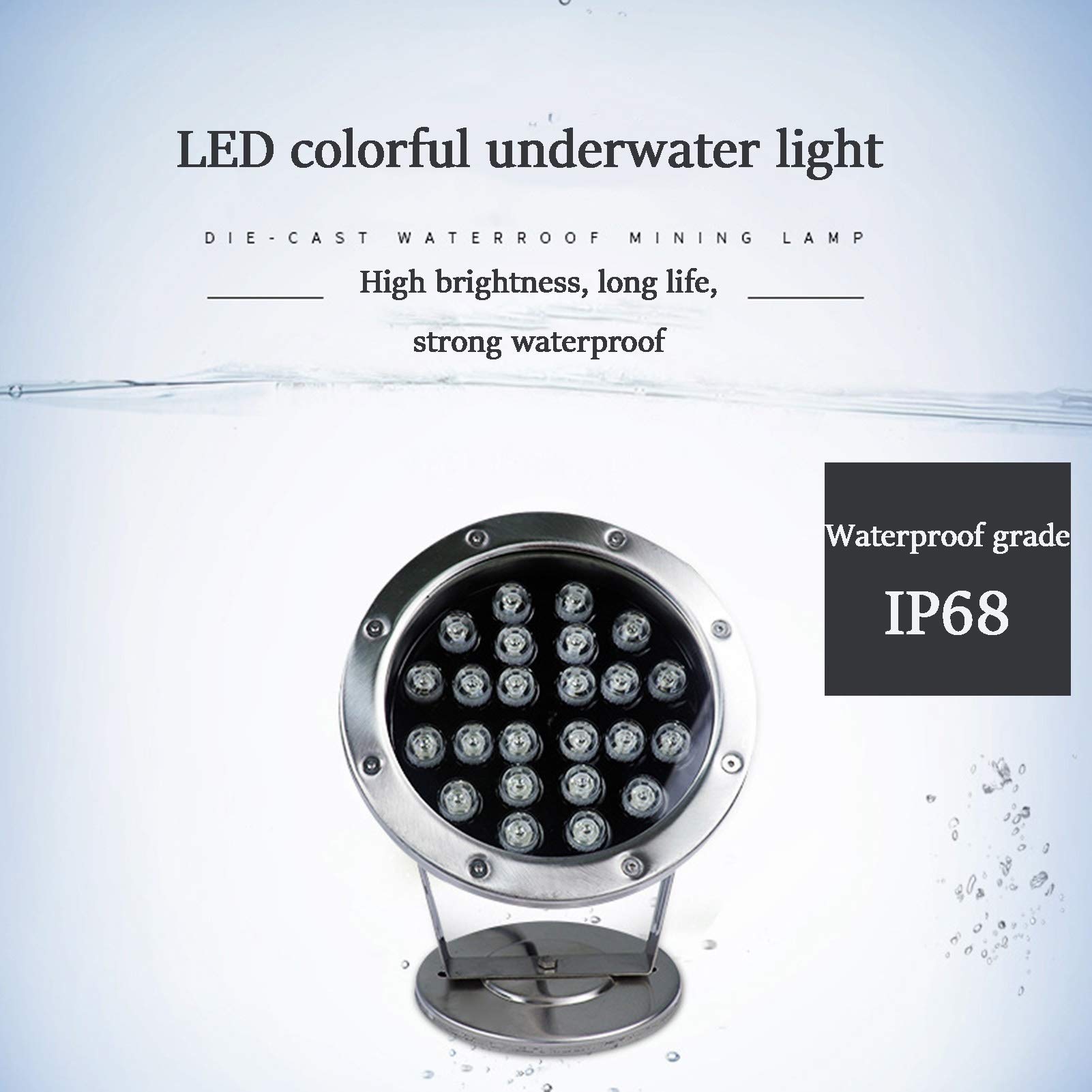 LED Landscape 9W 12v-24v IP68 impermeabile regolabile angolo di illuminazione Waterscape Light per la decorazione subacquea (Red)