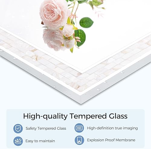 Miniatura 2 de Tanmicoshomy Espejos rectangulares de 24 x 36 pulgadas para pared, marco de carcasa blanca natural, espejo montado en la pared para baño,