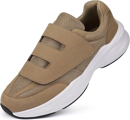 Ortho+rest Zapatos para caminar diabéticos para hombre, zapatos hinchados con cierre ajustable