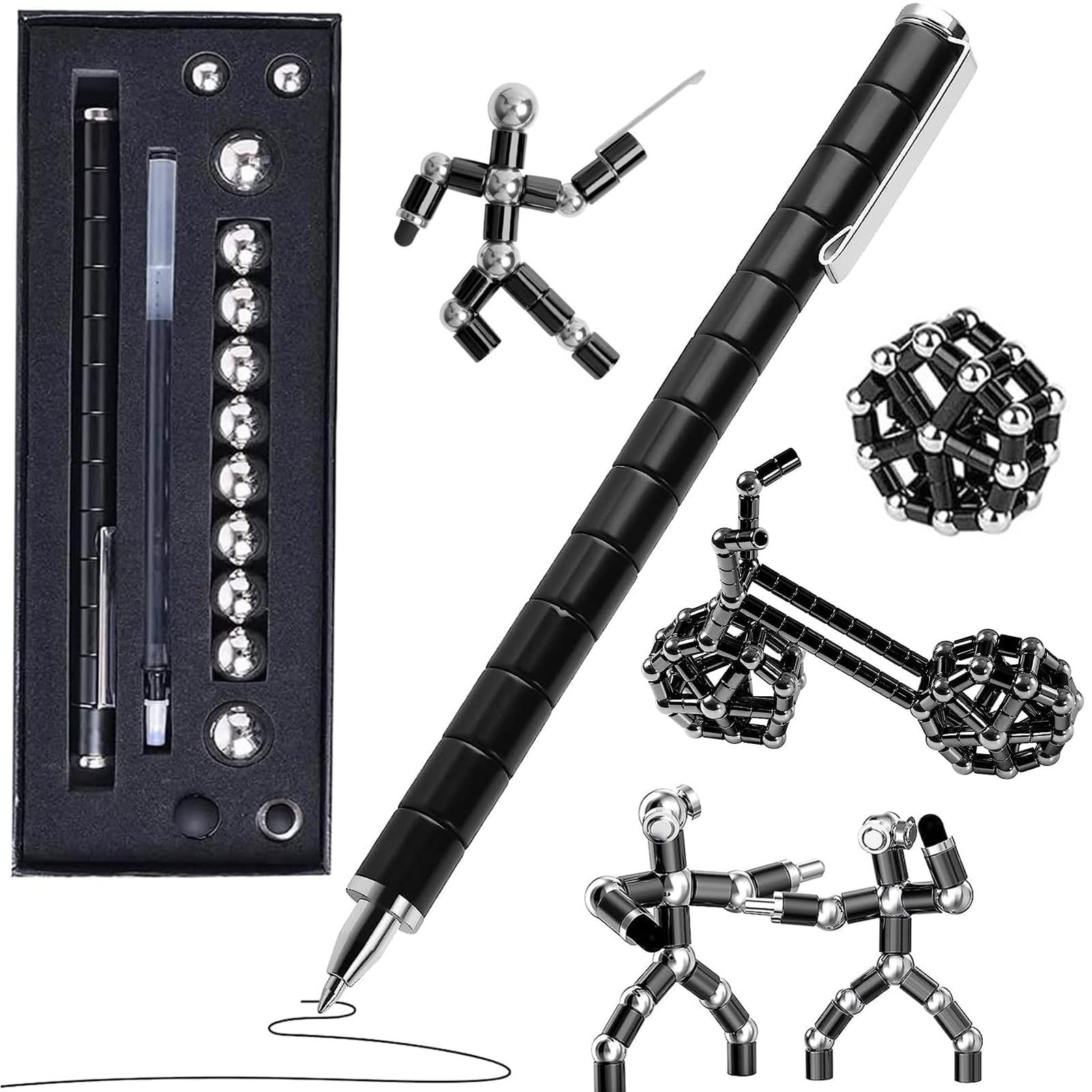 YUDANSI Dekompressions-Magnetstift, Stressabbau Zappelspielzeug für Kinder Erwachsene, Angst Entlastungs Hand Sensor Spielzeug, Weihnachts Geburtstagsparty Taschenfüller Geschenke für Jungen Mädchen