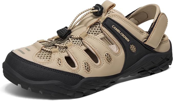 CAMELSPORTS Mens Hiking Sandals Outdoor Sport Closed Toe Walking Sandal Waterproof Non-Slip Summer Fisherman Beach Water Shoes
