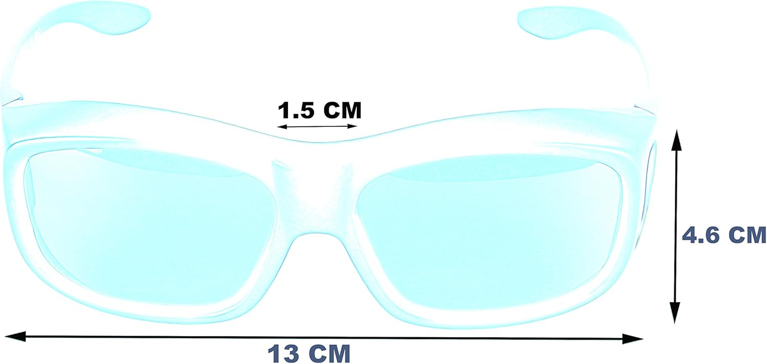 Polarised Over Glasses Sunglasses: Wrap Around: Fit Over Your Regular Specs. Mens & Womens: OTG for Driving, Cycling & Running. White