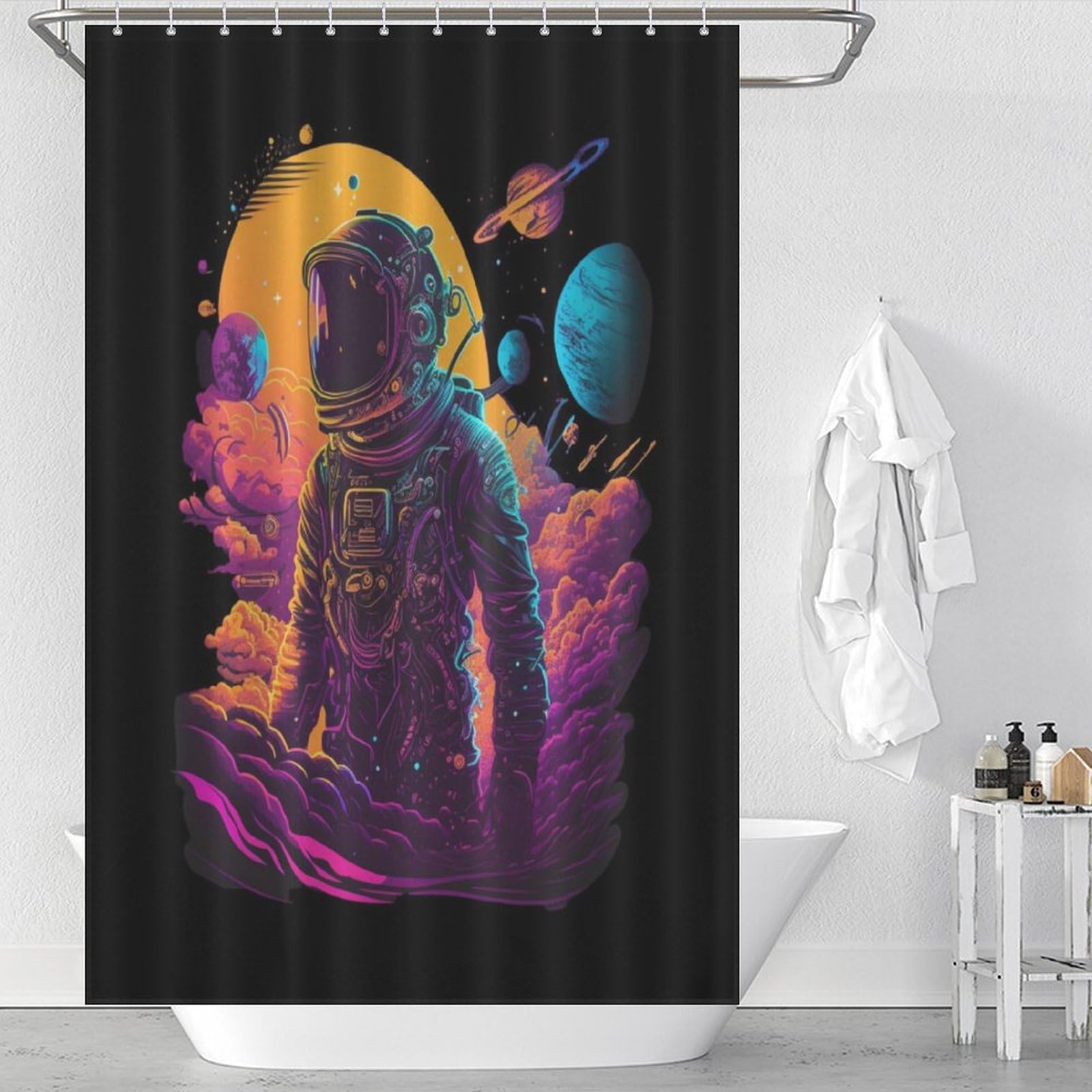 Rideau de douche astronaute pour transformer la salle de bain des enfants