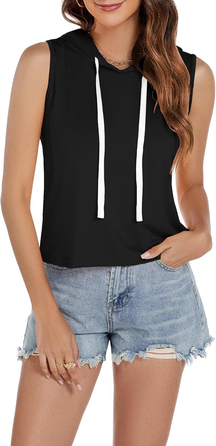 Women’s Sleeveless Hooded Tank Top Gym Quick Dry Running Crop Hoodie Outdoor Active Breathable Pullover Sweatshirt Women’s Sleeveless Hooded Tank Top Gym Quick Dry Running Crop Hoodie Outdoor Active Breathable Pullover Sweatshirt