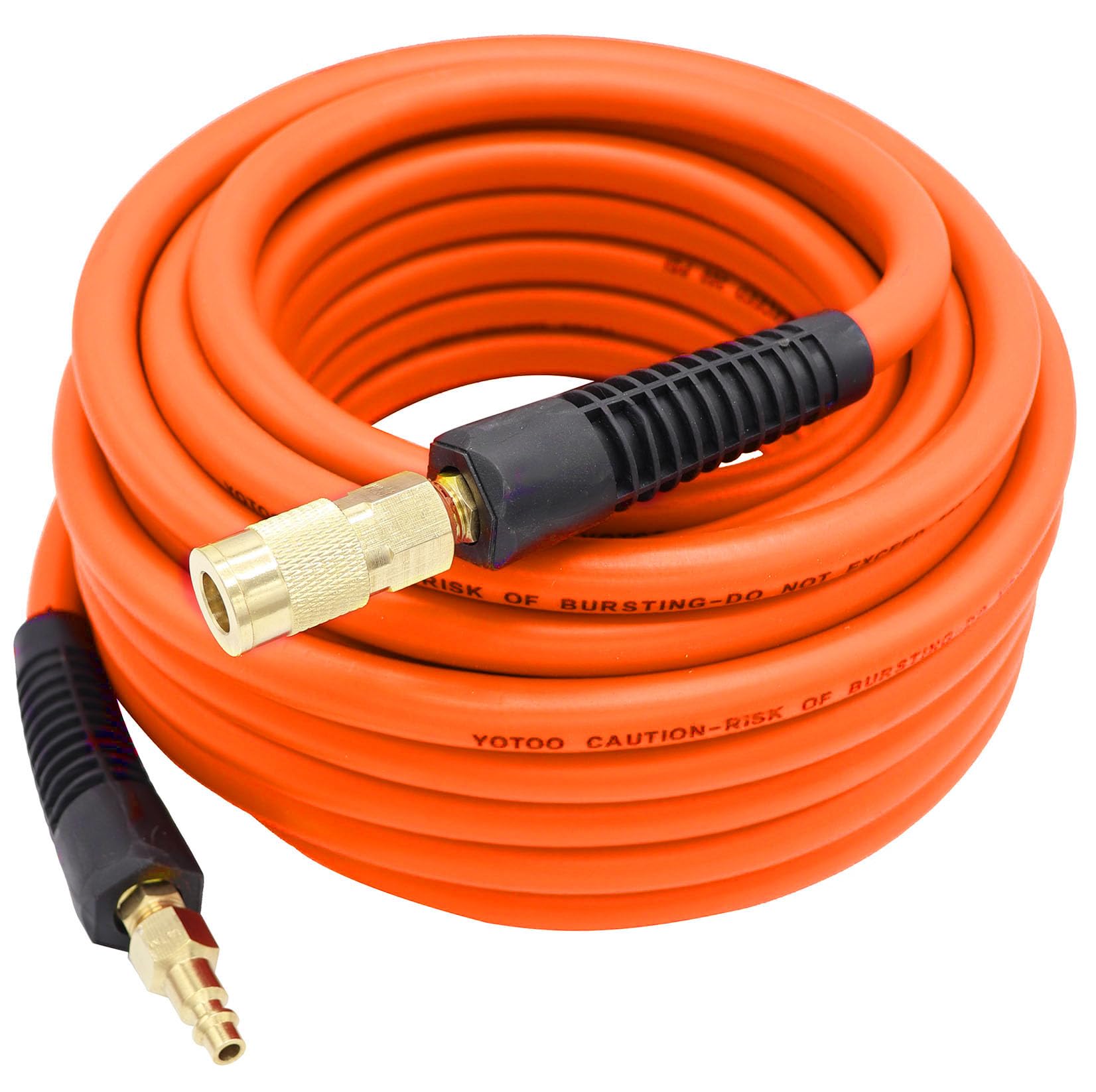 YOTOO Air Hose 3/8 in. x 50 ft, 300 PSI Heavy Duty Hybrid Air Compressor Hose, Lightweight, Kink Resistant, All-Weather Flexibility with 1/4-Inch