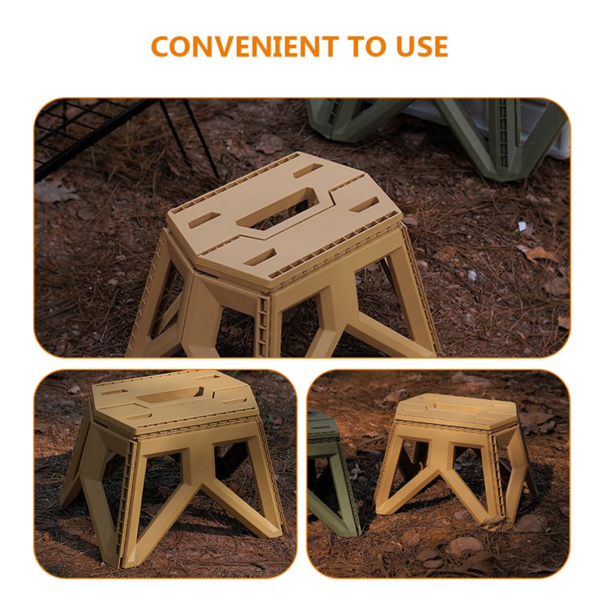 Sgabello Pieghevole per Bambini in Pp, Robusto e Facile da Pulire | Chiusura Compatta, Facile da Riporre, Festa Scuola Decor, Accessori per Campeggio