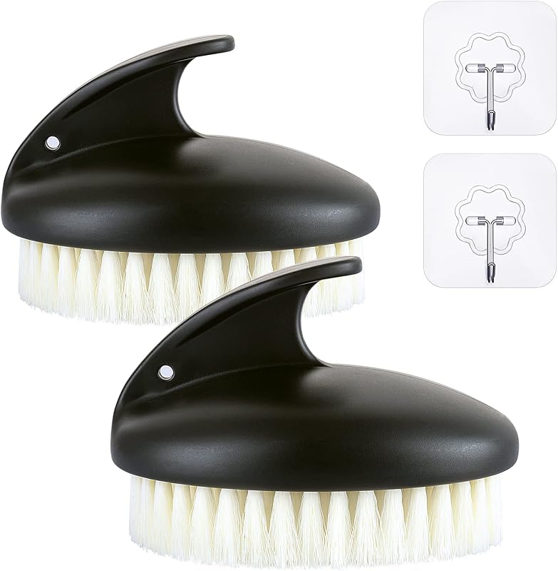 Escova corporal para banho VANZAVANZU preta, Pacote com 2