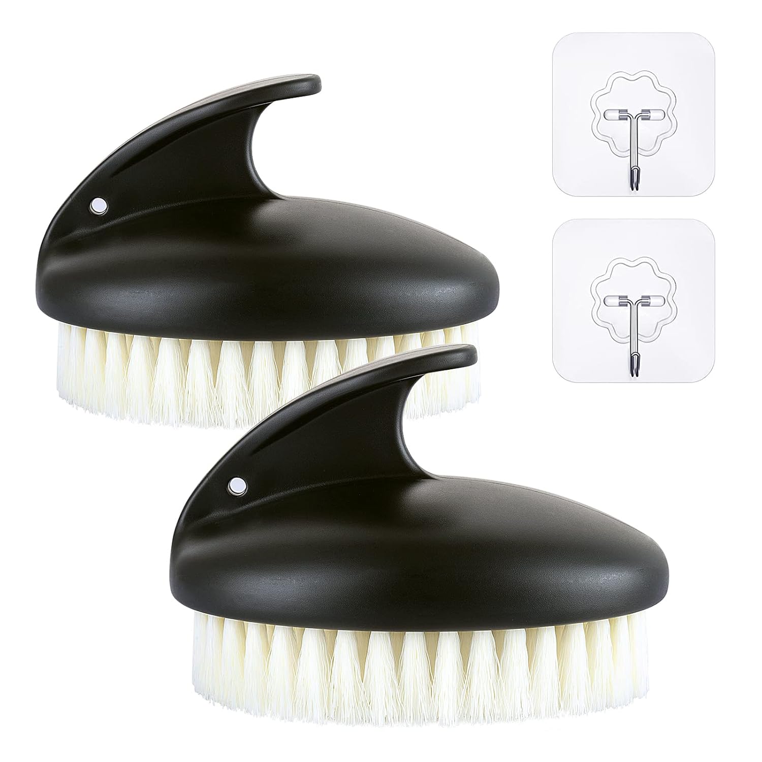 VANZAVANZU Dry Brushing Body Exfoliating Brush, Anti Slip Body Scrubber for Shower, Shower Body Cleaning Brush for Deep Cleansing & Soften Skin, Improve Circulation (Black-2 Pack)