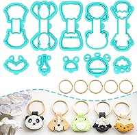 Tainsky Animals Keychain Polymer Clay Cutters - 10 Cute Boho Shapes for Jewelry Earrings, Precision 0.4mm Edge Set with Storage Box