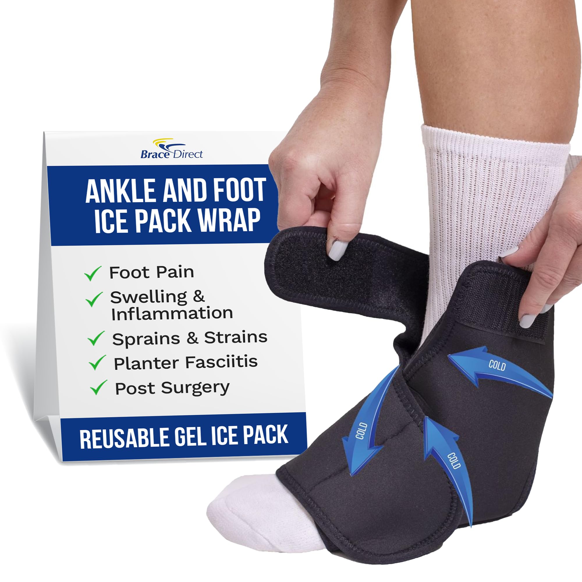 Amazon.com: Ankle and Foot Reusable Gel Ice Pack Wrap for Achilles
