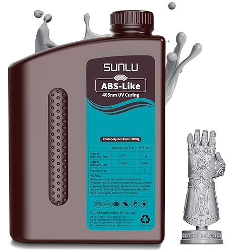 SUNLU Resina similar a ABS de 2000 G para impresora 3D fotopolímero de curado UV de 405 nm resina 3D rápida para impresoras 3D LCDDLPSLA de 2K 4K 6K