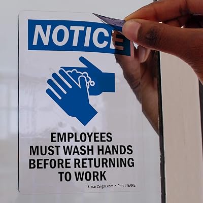 SmartSign (Pack of 5) Notice - Employees Must Wash Hands Before Returning to Work Label | 3.5