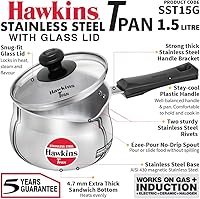 Vista 2 de Hawkins Tpan de acero inoxidable de 1.5L con tapa de cristal