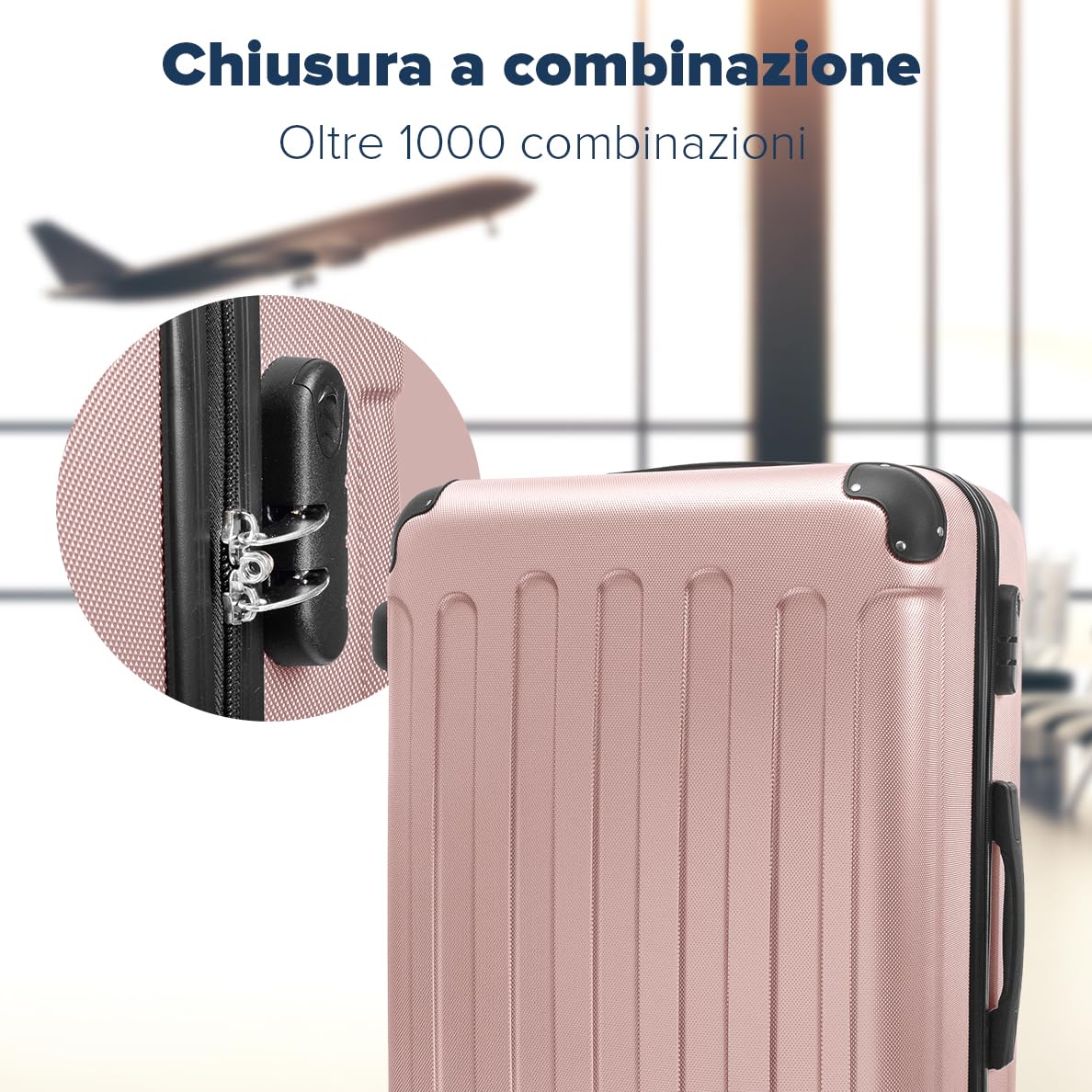 TRVLMORE Set Valigie Set 2 Valigie - Valigia Trolley - Set Trolley da Viaggio - Kit Valigie da Viaggio - Valige Set - Valigia per il Bagaglio a Mano e Valigia Grande - Rosa