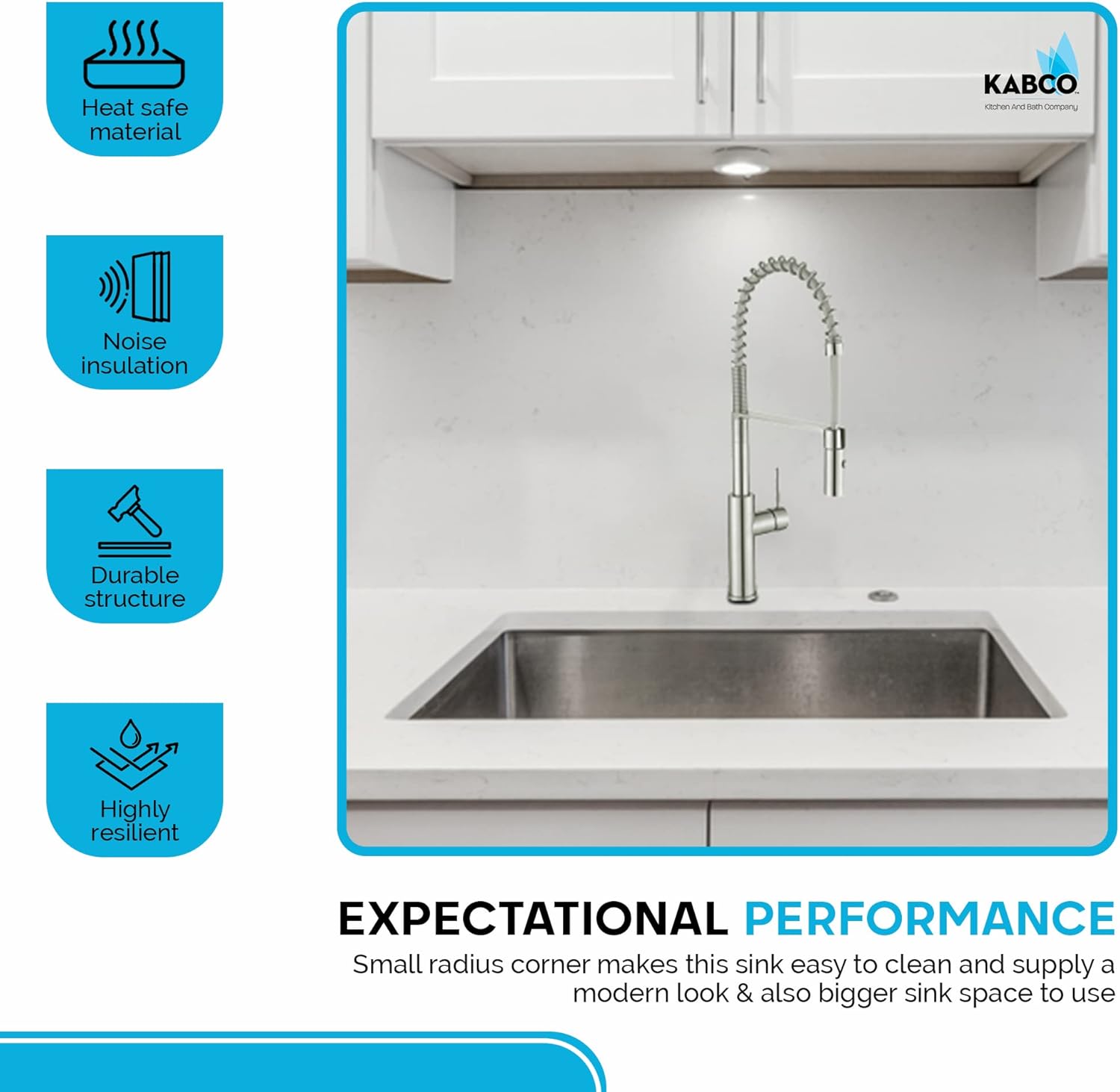 KABCO 23 Inch 18 Gauge Stainless Steel Undermount Laundry Utility Sink, Laser Cut Rust, Sound and Heatproof Single Bowl Laundry Sink with Sink Strainer and Removable Garbage Basket