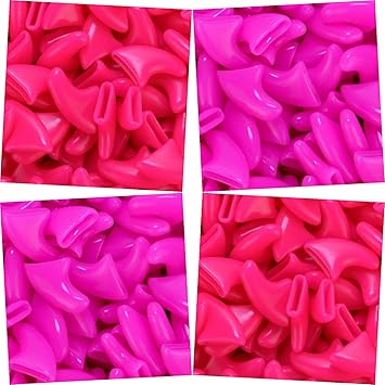 zetpo 80 pcs Cat Claw Caps for Cats Nail Claws with Adhesives and Applicators (S, Bright Pink, Rose)