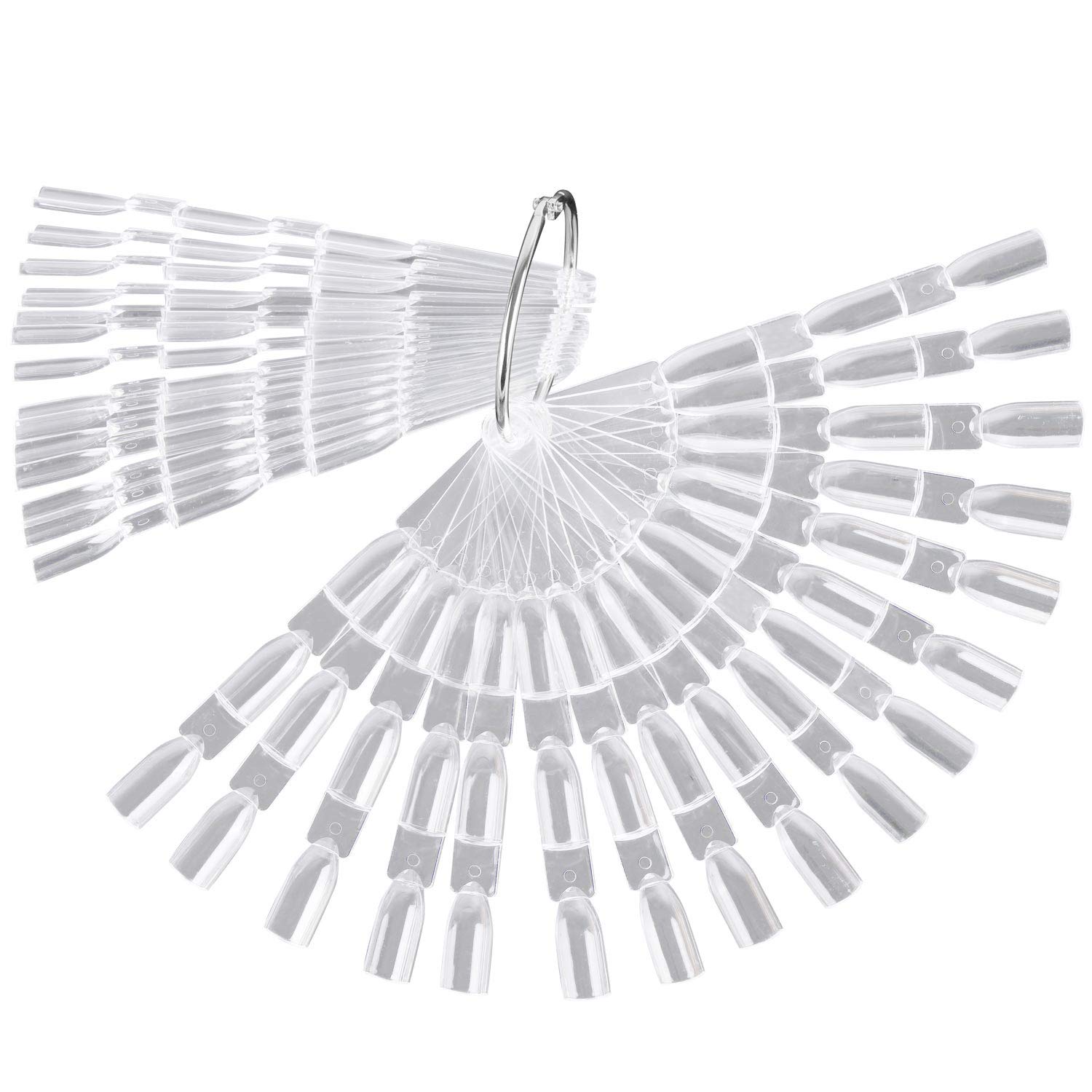 Amazon.com : 300 Tips Clear Nail Art Tip Sticks Fan Shaped Nail Wheel ...