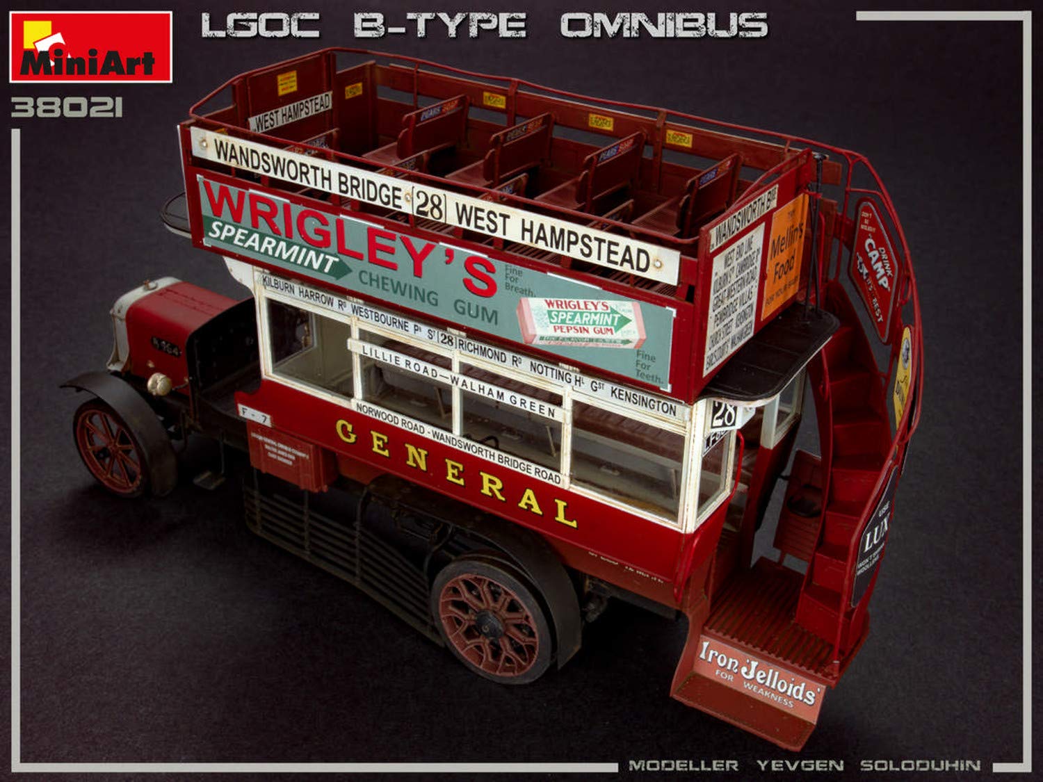 MiniArt 38021 1:35 London Omnibus LGOC Type B - Réplica original, modelismo, kit de plástico, manualidades, aficiones, pegado, kit de modelos, montaje, sin pintar