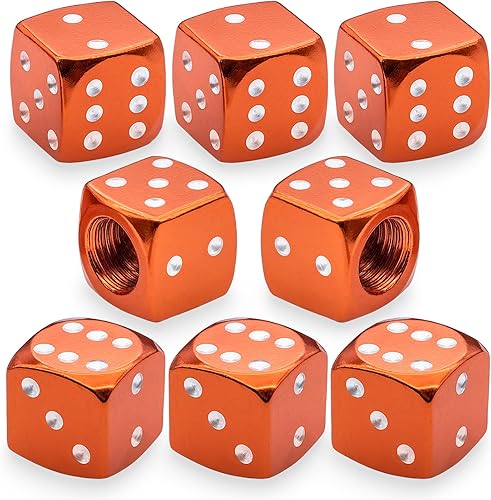 Vista 181 de 4 tapas de vástago de válvula de neumático estilo dado, con anillo de goma O, cubiertas universales de aleación de aluminio a prueba de polvo