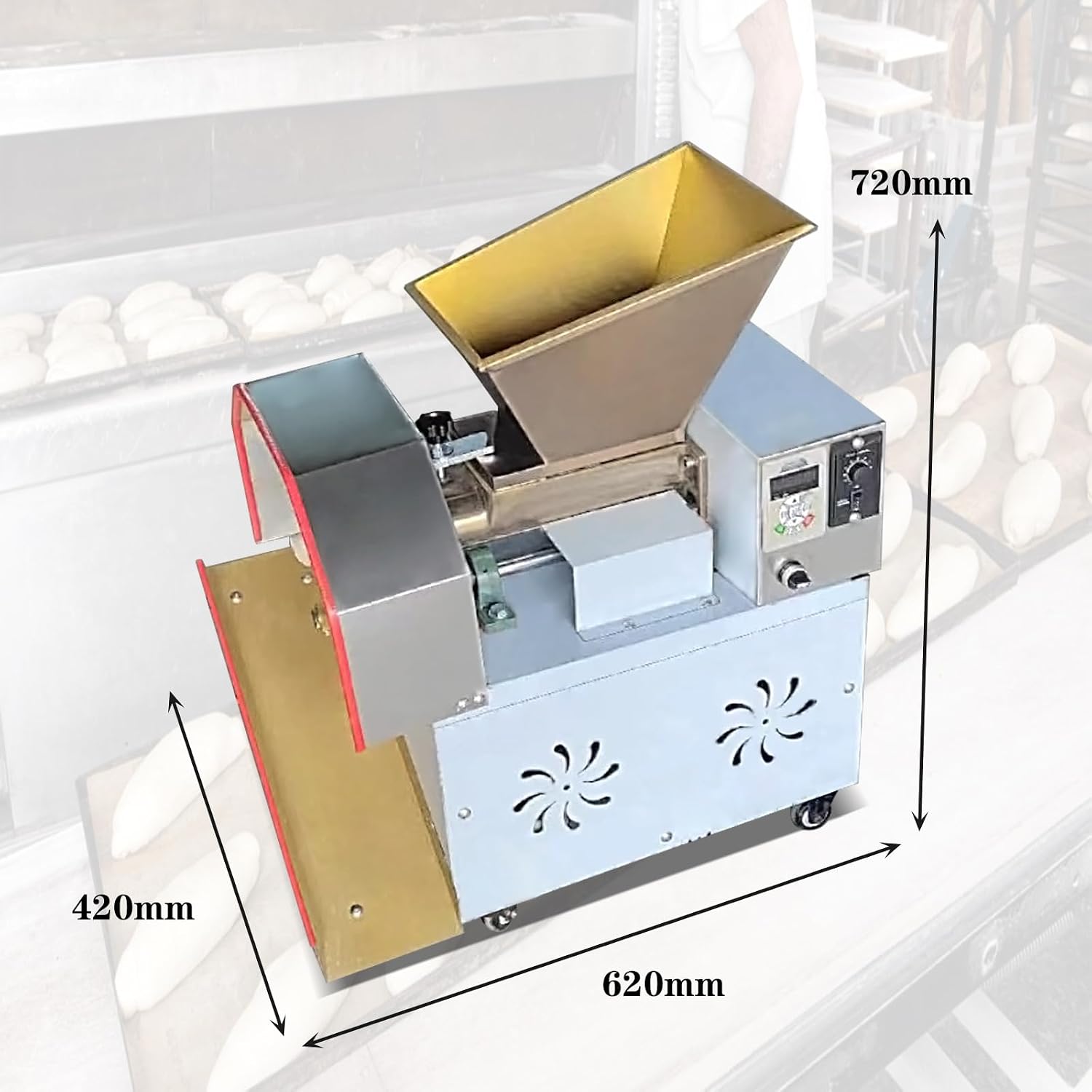 Dough Divider Auto Dough Divider Cutter Dough forming machine Electric Dough Ball Making Machine Used to process Dumplings steamed stuffed bun pizza bread biscuits desserts,4 Size Molds