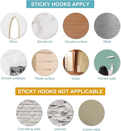 Miniatura 6 de Surblue Bolsa de almacenamiento para colgar en la pared con gancho adhesivo almacenamiento para colgar en el armario para el bolsillo bolsa