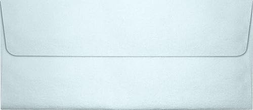 LUXPaper Sobres comerciales #10 Despegar y prensar 4 18 pulgadas x 9 12 pulgadas aguamarina metálica Texto de 80 libras 50 unidades