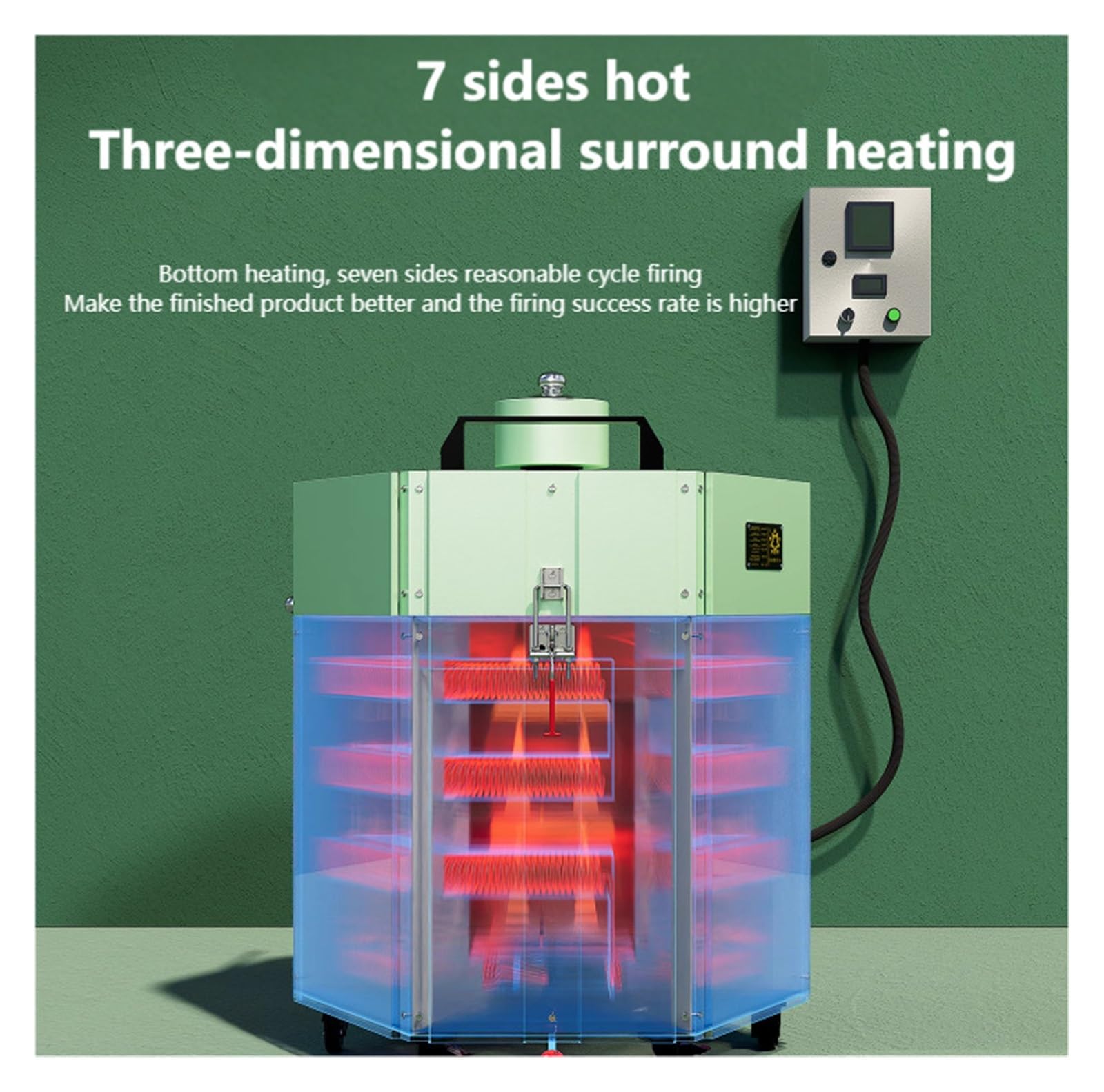 Mini forno elettrico domestico intelligente for la cottura della ceramica a media e alta temperatura bassa potenza, attrezzatura for il riscaldamento da laboratorio,Di lunga durata