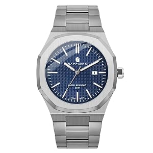 SAPPHERO Men Watches Octagonal Stainless Steel Quartz Fashion Business Mens Watch 50 Meter Water Resistant Analog Movement Multifunction