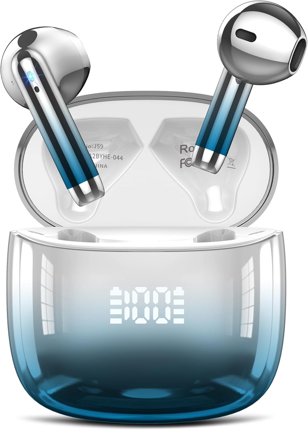 Wireless Earbuds, Bluetooth Headphones 48H Playtime Ear Buds with LED Power Display, IPX7 Waterproof Bluetooth 5.3 Earphones in-Ear Earbuds with 4 Mic for Android iOS Cell Phone Laptop, Light blue Wireless Earbuds, Bluetooth Headphones 48H Playtime Ear Buds with LED Power Display, IPX7 Waterproof Bluetooth 5.3 Earphones in-Ear Earbuds with 4 Mic for Android iOS Cell Phone Laptop, Light blue