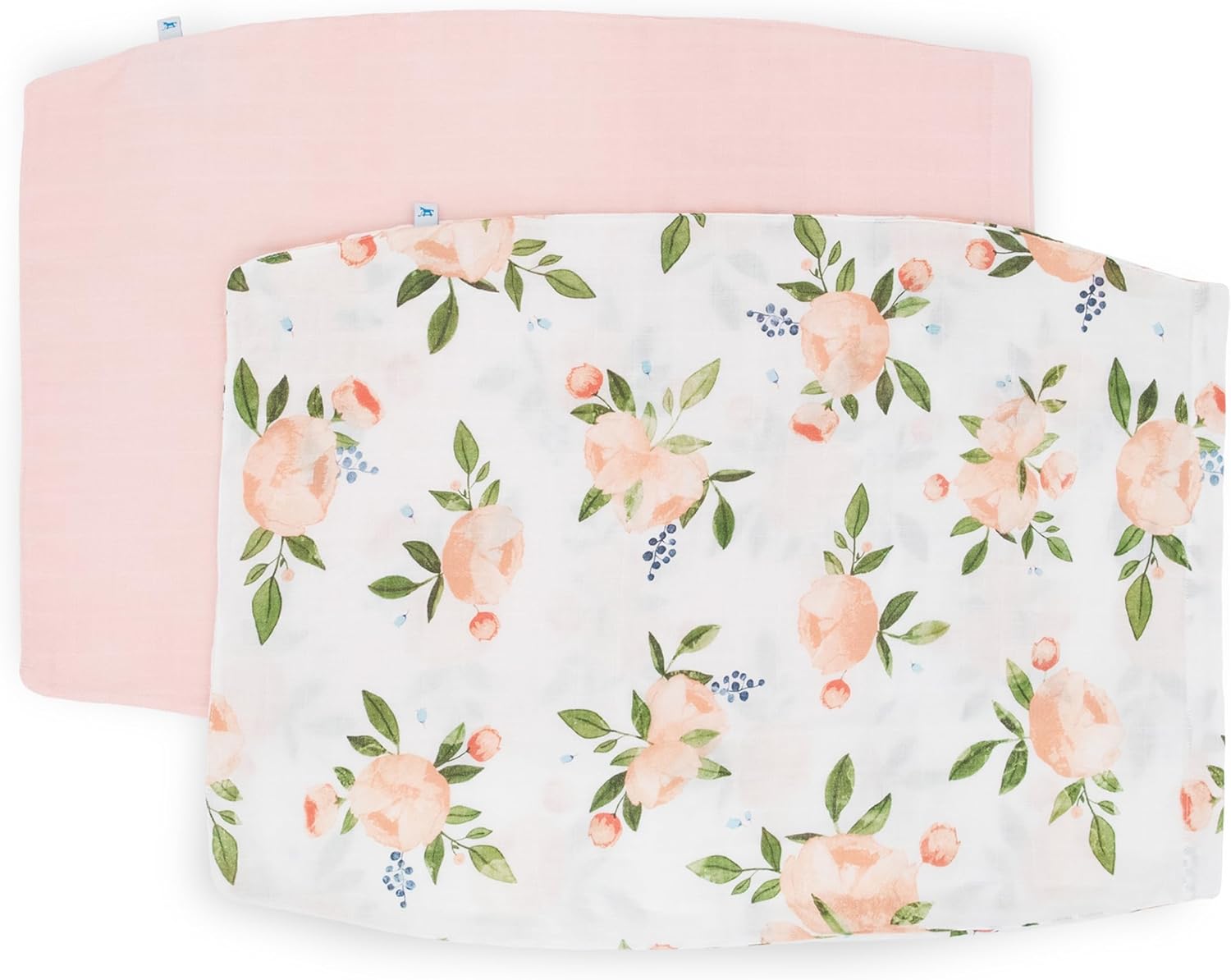 Little Unicorn Standard Pillowcase 2 Pack | Super Soft & Breathable Muslin Fabric | Snug Envelope Closure | for Crib and Toddler Bed (Watercolor Roses Grande 2)
