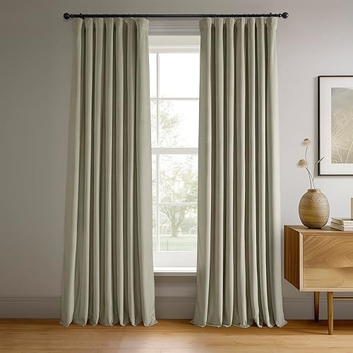 Miniatura 45 de HPD Half Price Drapes Cortinas Opacas Térmicas de Terciopelo Signature para Sala de Estar de 84 Pulgadas de Largo (1 Panel) con Bolsillo para Barra,