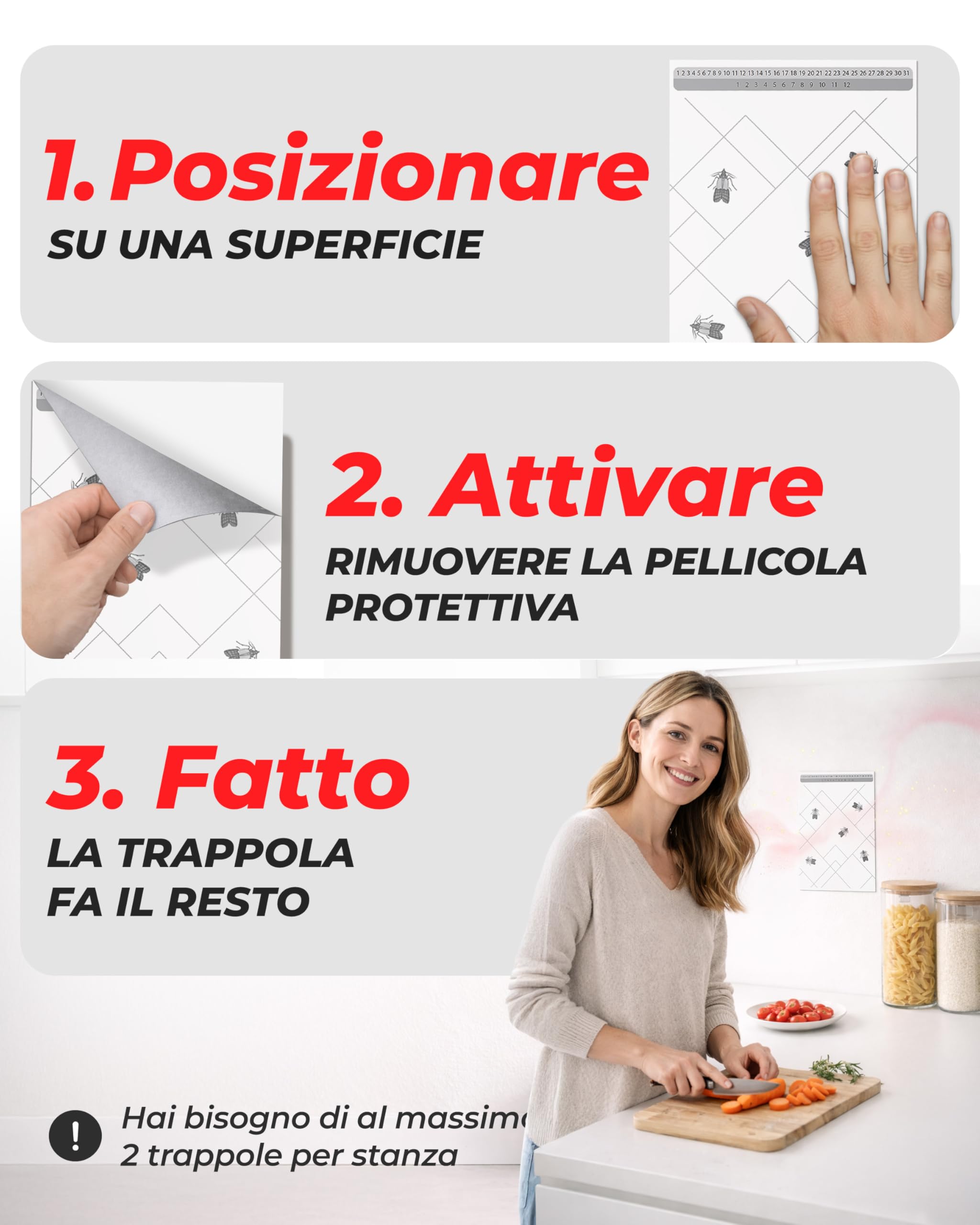 Trappole per Tarme Alimentari 12X con Feromoni – Trappola Antitarme per Dispensa e Cucina