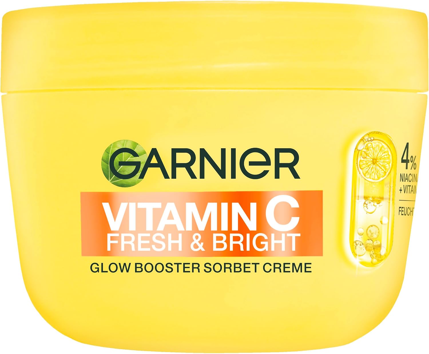Garnier Witamina C Fresh & Bright Glow Booster krem sorbet – pielęgnacja twarzy z 4% niacynamidem i witaminą C dla promiennego blasku – krem nawilżający przeciwko ciemnym plamom i plamom pigmentowym