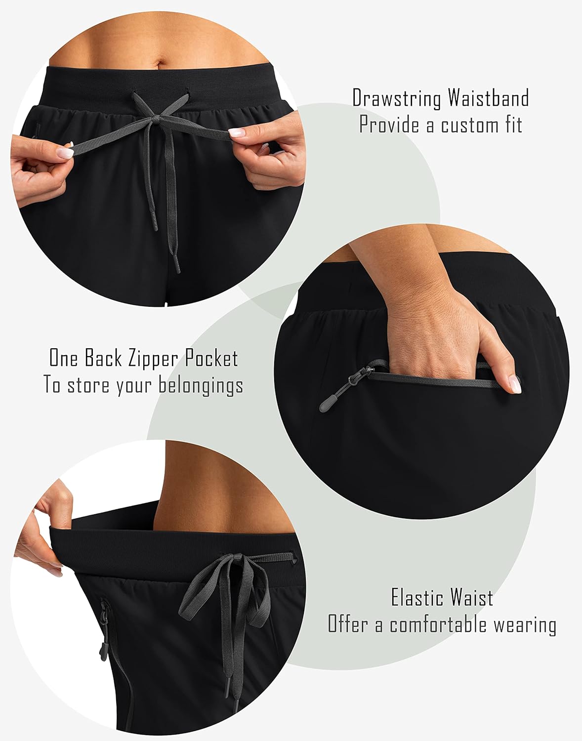 Soothfeel Women's 9" Hiking Cargo Shorts with 5 Pockets Quick Dry Summer Athletic Golf Bermuda Long Shorts for Women Casual - Image 4