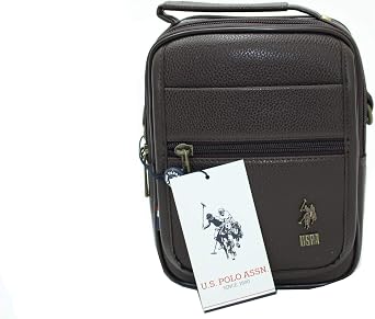US. POLO ASSN. Plevr 6765 Us Faux Leather Shoulder Strap, Men's Portfolio Bag Brown with Handle