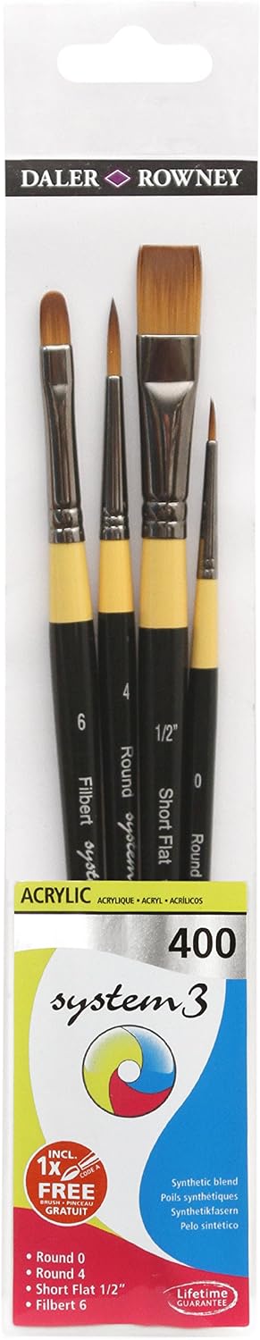 Pinceau Rond Daler-Rowney System 3 - Taille 8, Pour Peinture Acrylique, Aquarelle & Gouache - 7