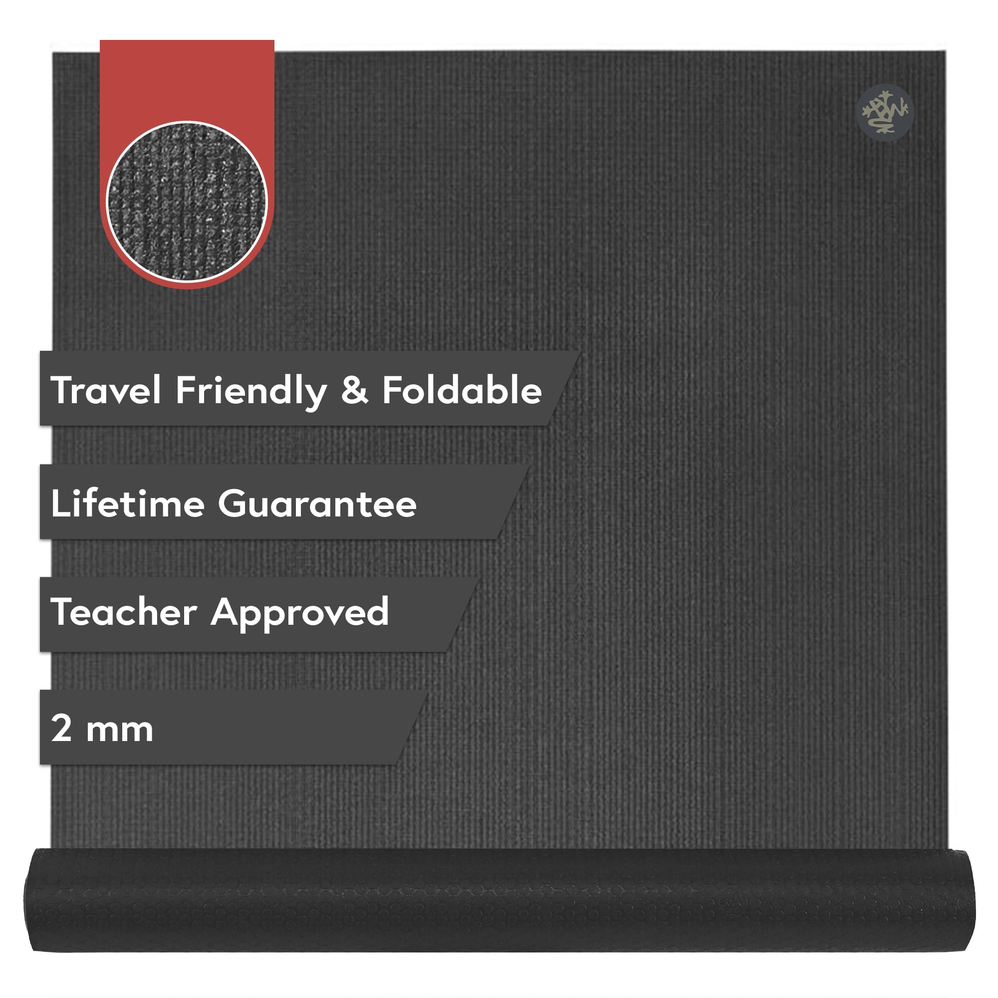 Manduka PRO Travel Yoga Mat - 2mm Foldable Travel Friendly Lifetime Durability Teacher Approved Hygienic Construction