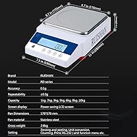 Vista 5 de Escala de equilibrio de laboratorio de precisión de 22.0 lbs x 0.00 oz, escala de grano/gramo, báscula científica, báscula calibrada, pesaje